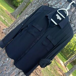 Loft Hidden Button Dress Blouse